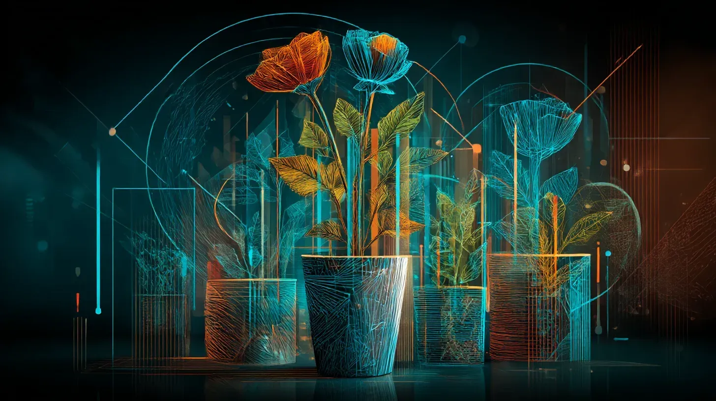 Tulpen in Glasgefäßen als Metapher für den inneren Garten und Grenzsetzung