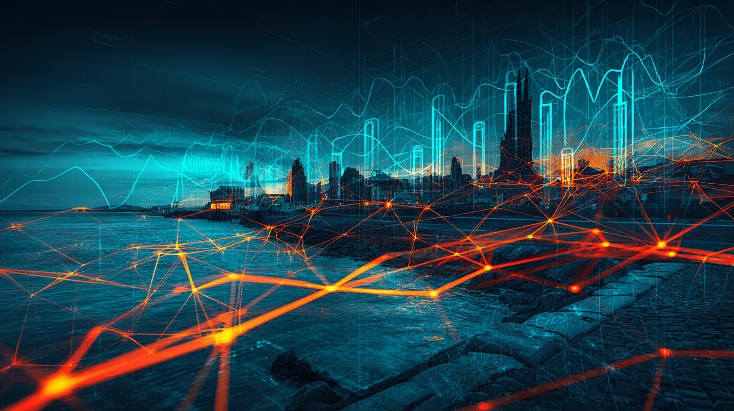 KI-Transformation im deutschen Mittelstand - Futuristisches Technologie-Netzwerk